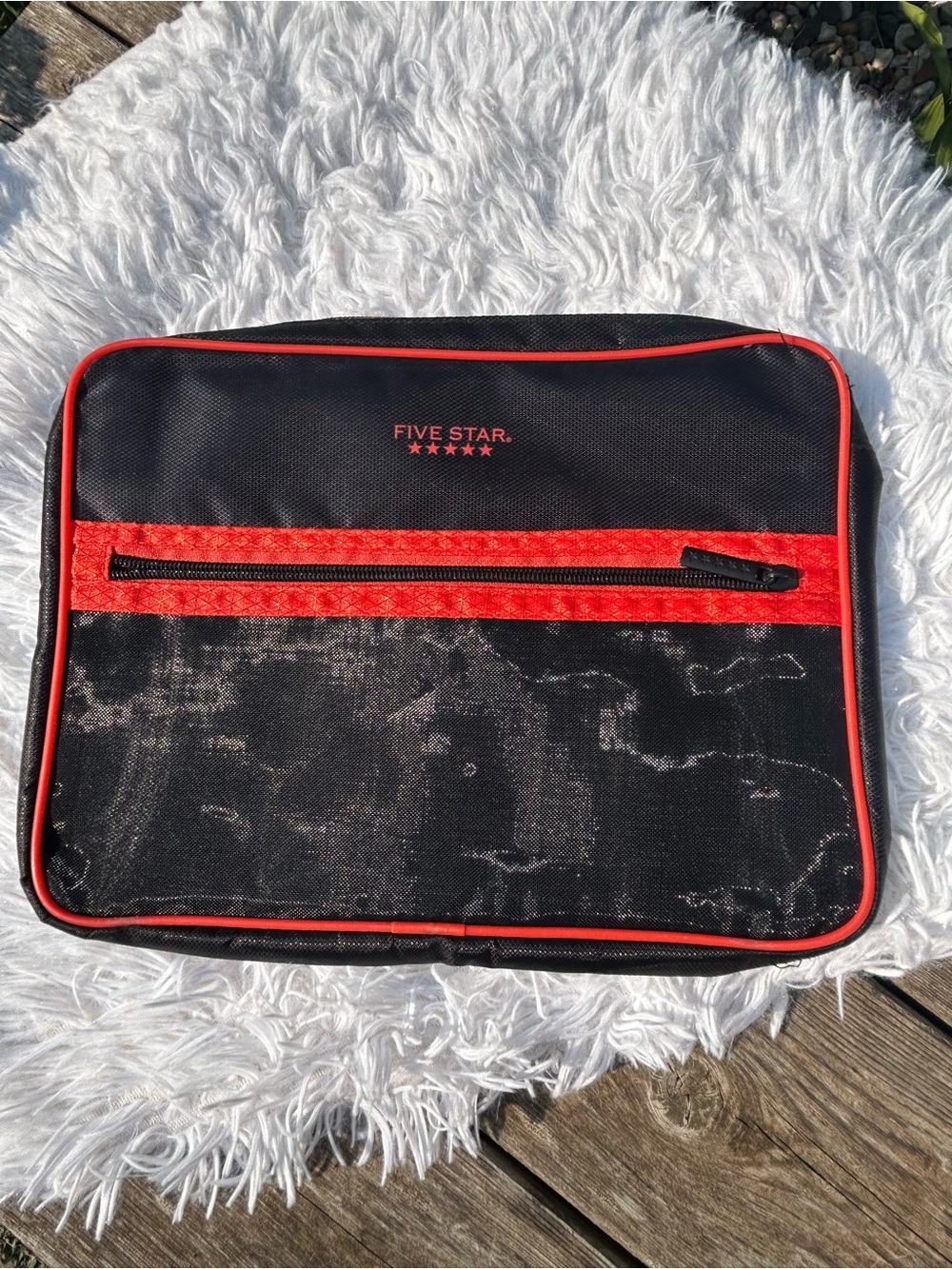 Five Star by Mead Removable Padded Tablet Case & Accessory Pouch 
Black and Red